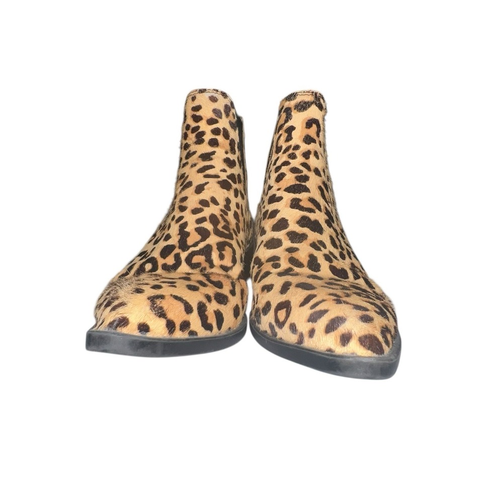 Steve Madden Womens Ankle Boots 7.5 Leopard Print Jerry Calf Hair Pull On Boots - Picture 3 of 10